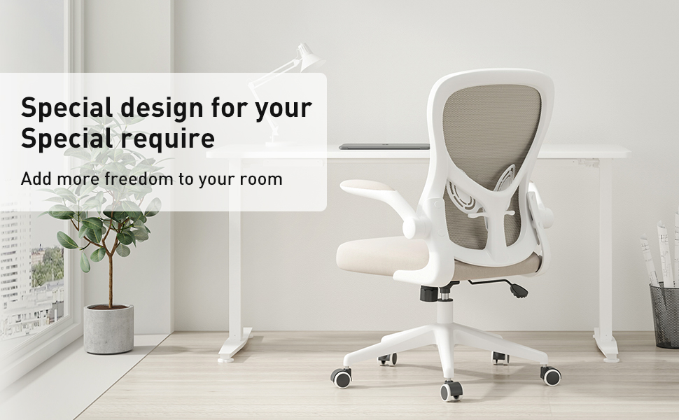 Hbada Ergonomic Desk Chair, Computer Office Chair with Flipup Armrest