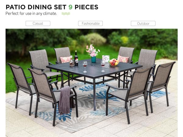 Amazon.com: Sophia & William Patio Dining Set 9 Pieces, 8