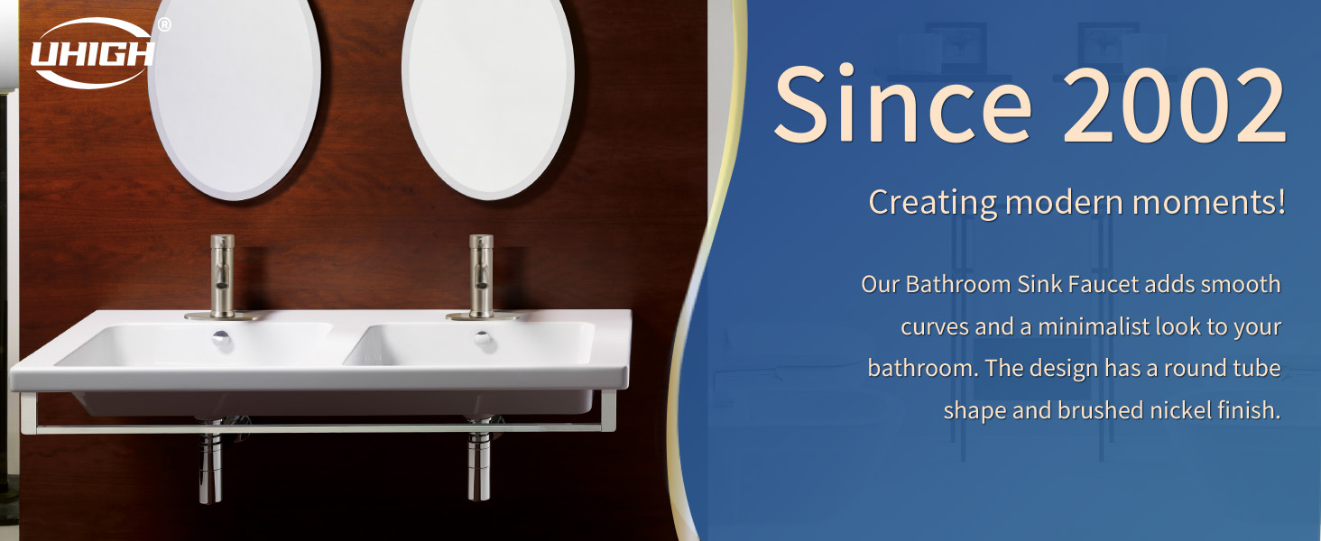 UHIGHPRO 1PC Brass Bathroom Faucets 5Minute Installation, Single Hole