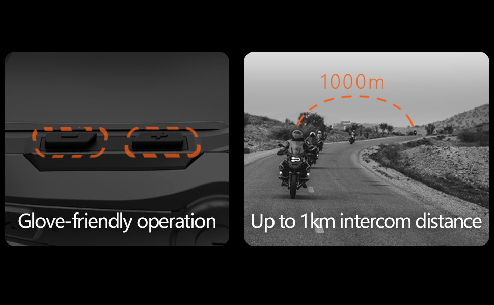 eECOFLYING Motorcycle Bluetooth Headset,1000m