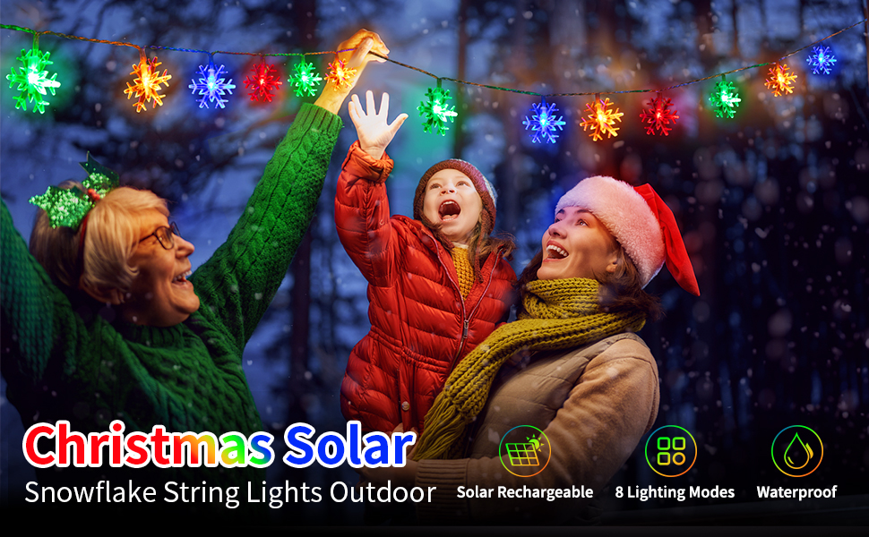 solar snowflake lights