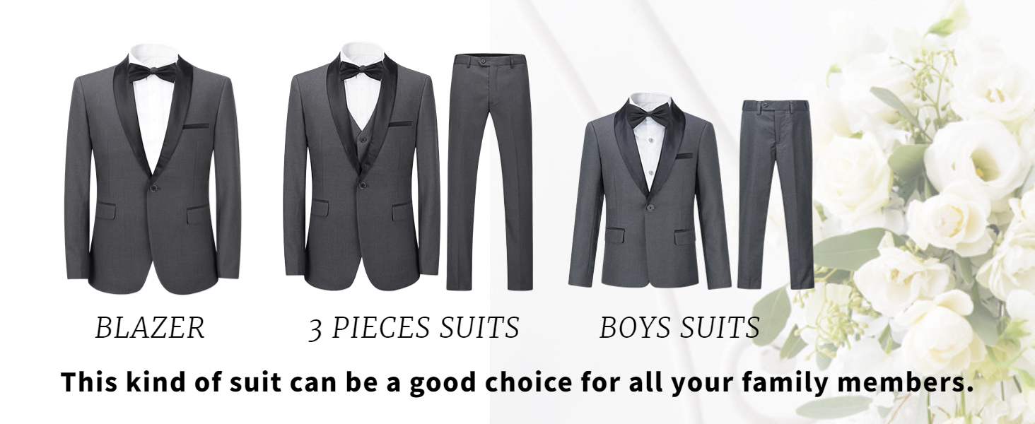 Sliktaa Mens Suits 3 Pieces Slim Fit Wedding Formal Dinner Suit Black One Button Notched Lapel Tuxedo Blazer Jacket Trousers and Waistcoat 19 2314