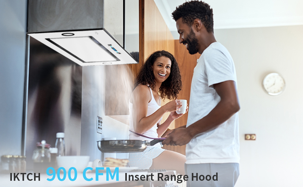 IKTCH New 30" Range Hood Insert, 900 CFM Ducted/Ductless Range Hood