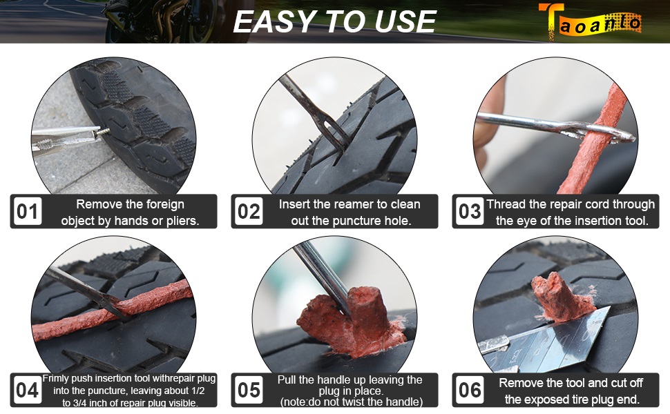 Taoanlo Tire Repair Kit, Tire Repair Nail, Tire Screw Plug