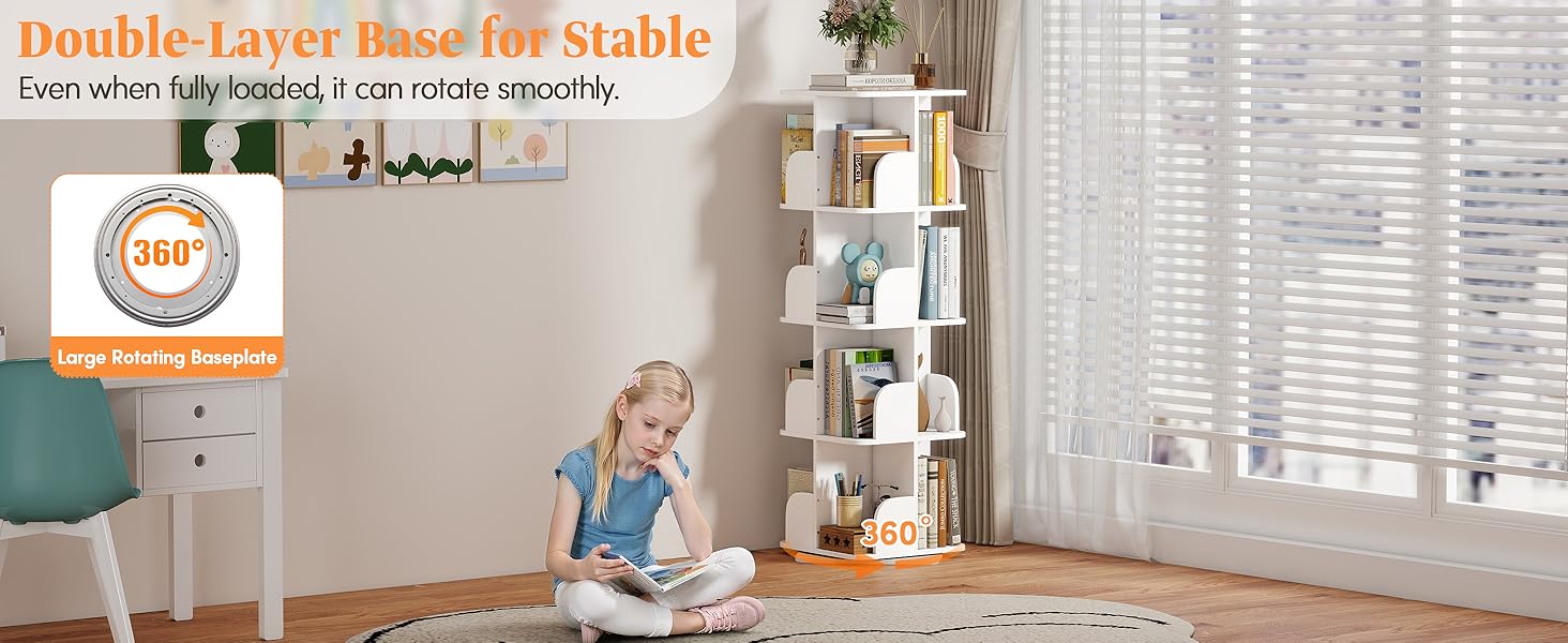 rotating bookshelf tower kids spinning rotating bookcase book shelves