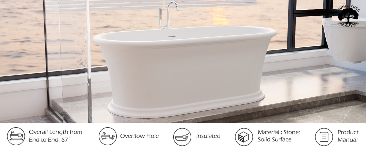 stone free standing bathtub