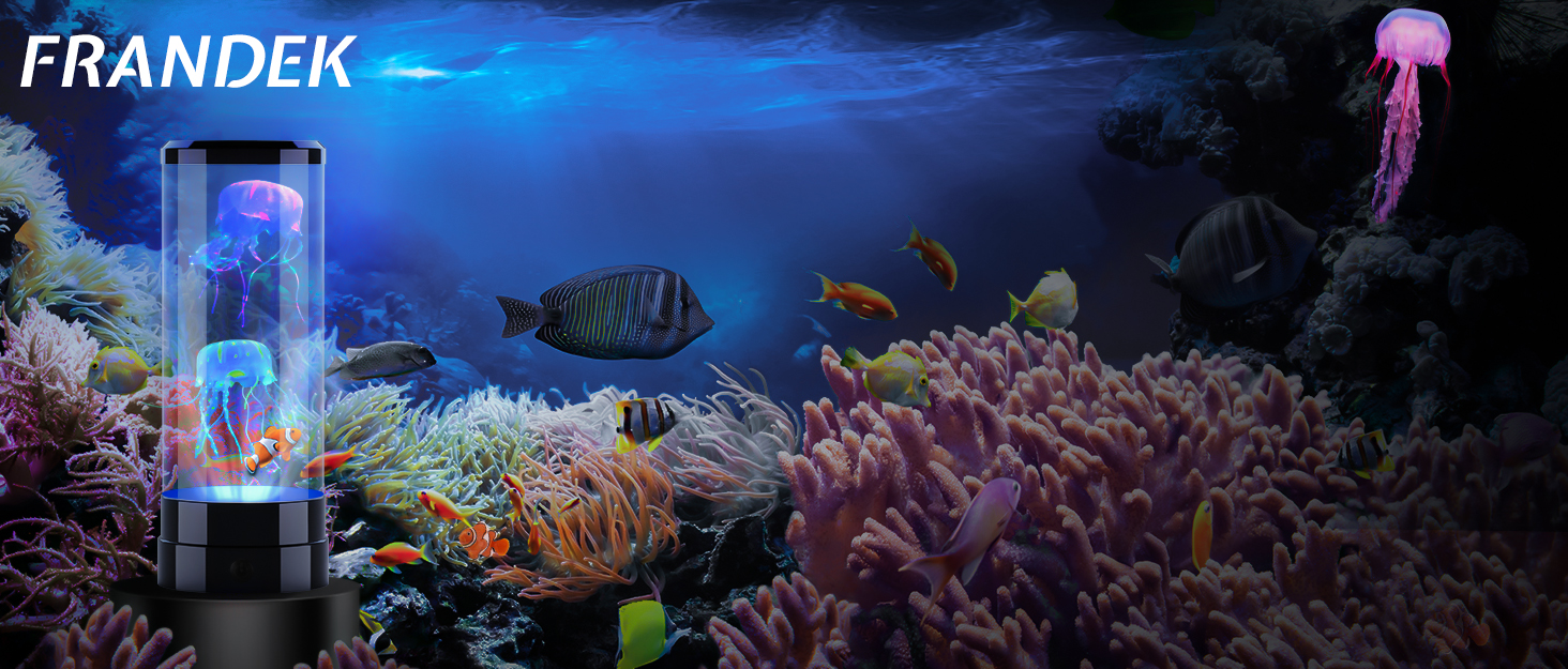 Jellyfish Lamp, Night Lamp with 16 RGB Color Night Light and 4 Light