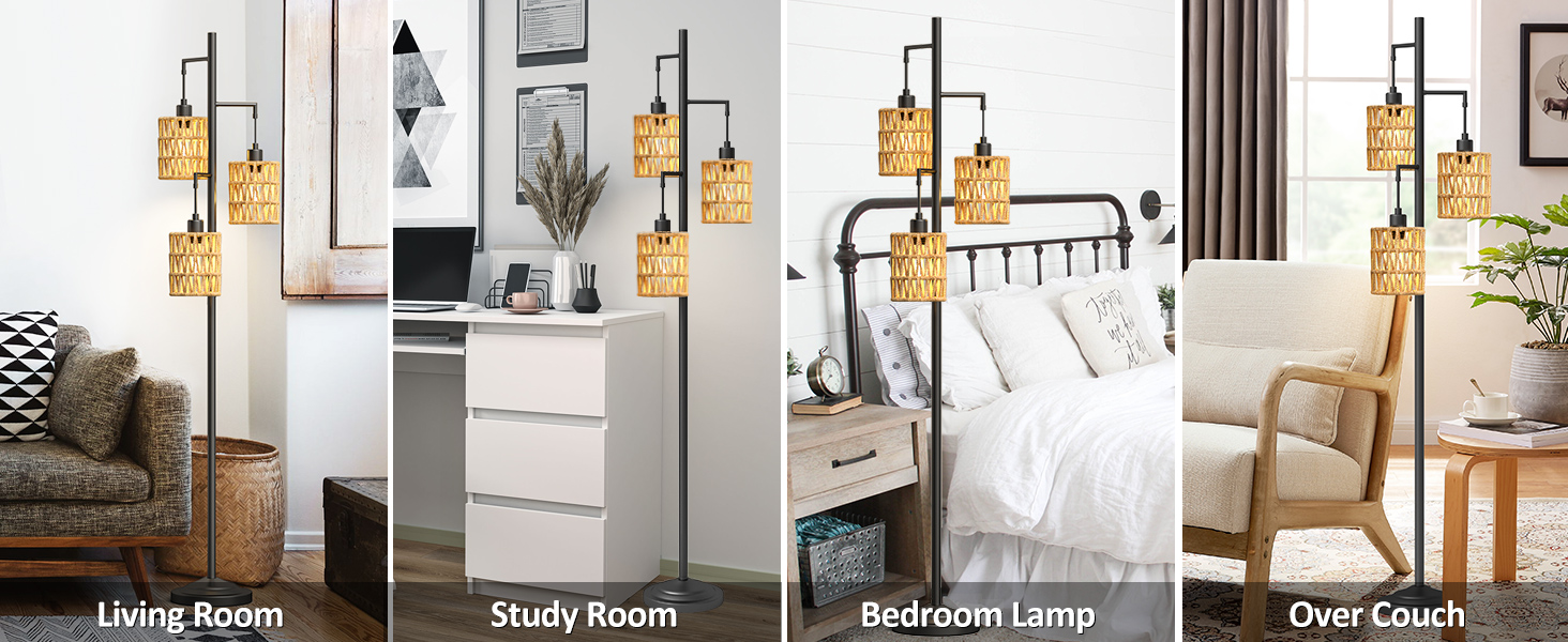 Application Occasions for This Rattan Tall Lamp