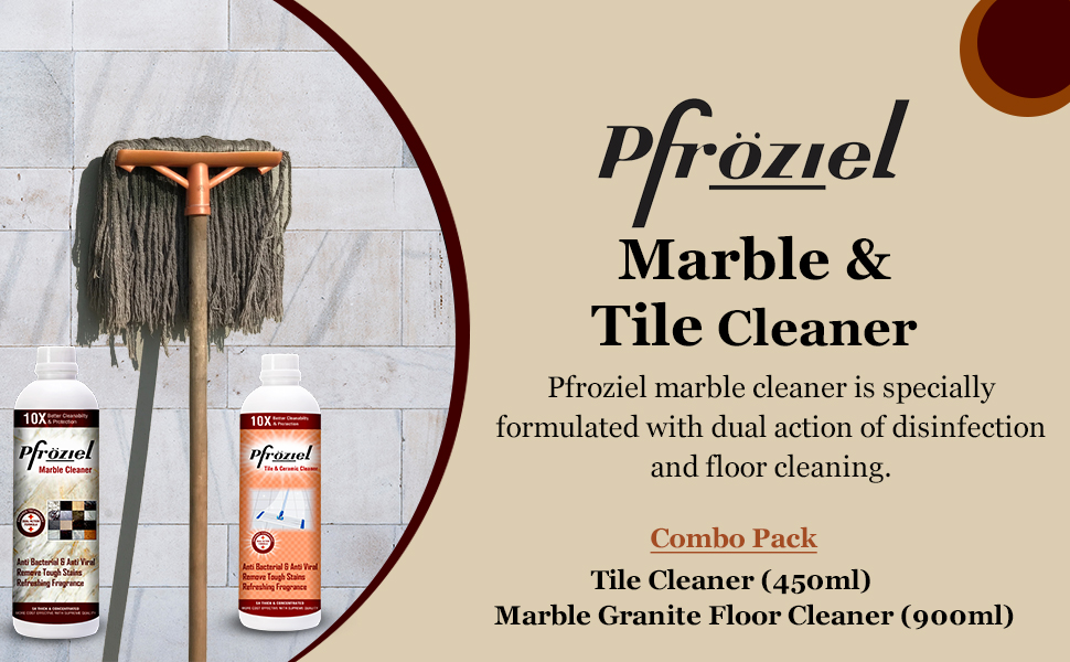 Pfroziel Marble & Granite Floor Cleaner Shampoo (900ml) + Tile Cleaner
