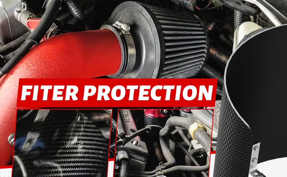 Universal Air Intake Filter Cover Heat Shield Stainless