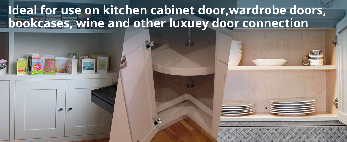 ALLmeter 8pcs Cupboard Hinges Soft Close Full Overlay Hinges