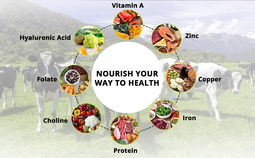 Safrel Grass Fed Desiccated Beef Liver Capsules Pasture