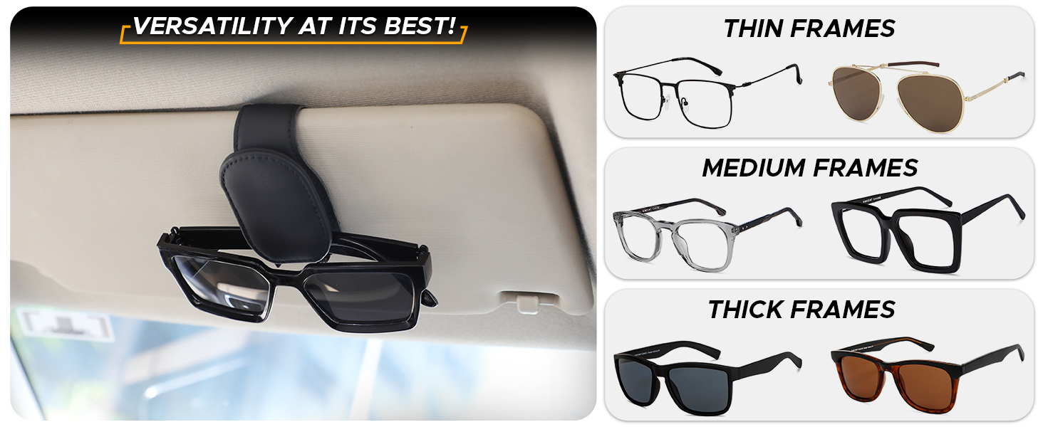 EcoNour Sunglass Holder for Car Visor (2 Pack)