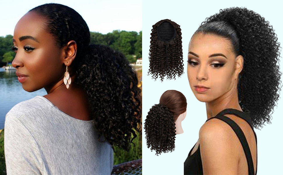 Short Afro Kinky Curly Ponytail