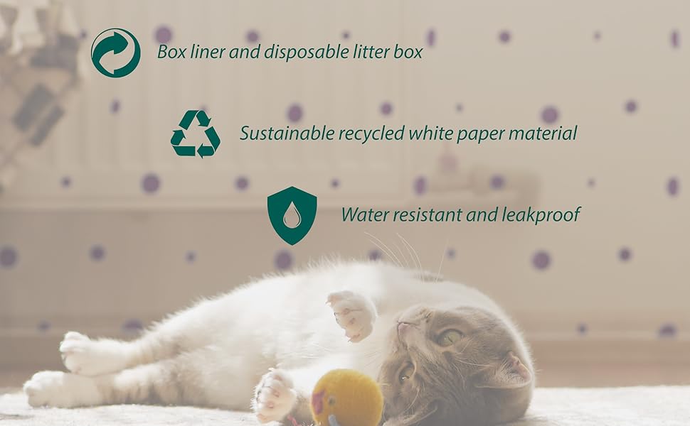 ANGELYCIA Disposable Litter Boxes for Cats | Baking Soda Effect and Odor Control