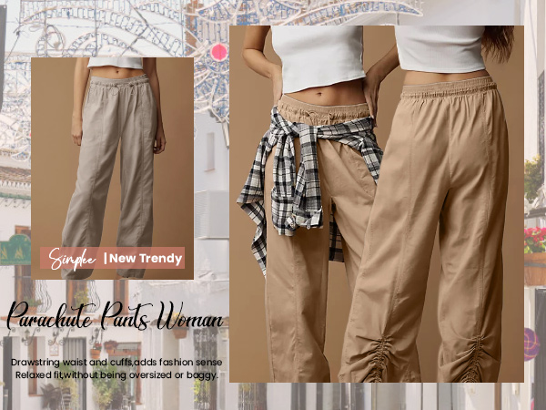 SENEE tuck loose parachute pants