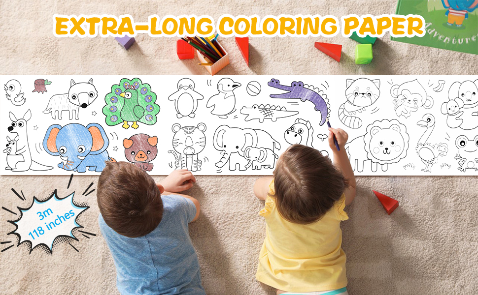2 Pcs Children's Drawing Roll, Coloring Paper Roll for Kids