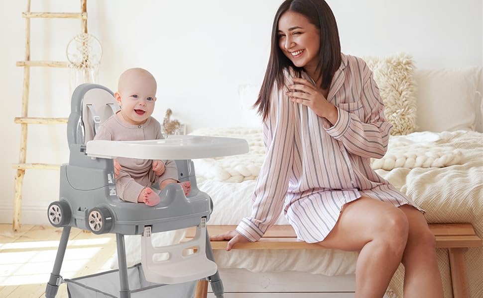 8 in 1 Baby High Chair, Convertible Highchair for Babies and Toddlers