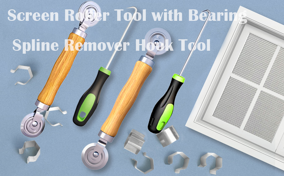 4Pcs Screen Tool, Screen Roller Tool with Bearing Spline Remover Hook