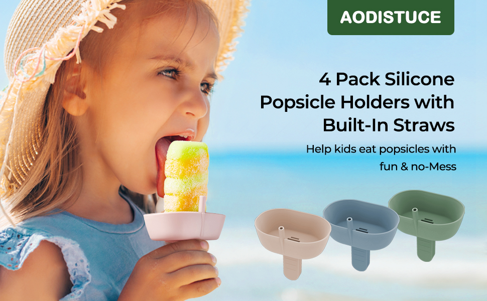 4Pack DripFree Silicone Popsicle Holders, AODISTUCE