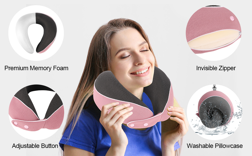 AYhome Travel Pillow, Soft Memory Foam Neck Pillow for Travel, Upgraded