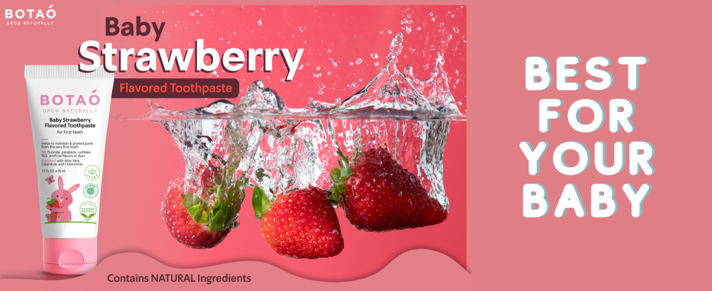 BOTAO Fluoride Free Baby Toothpaste Natural Toddler