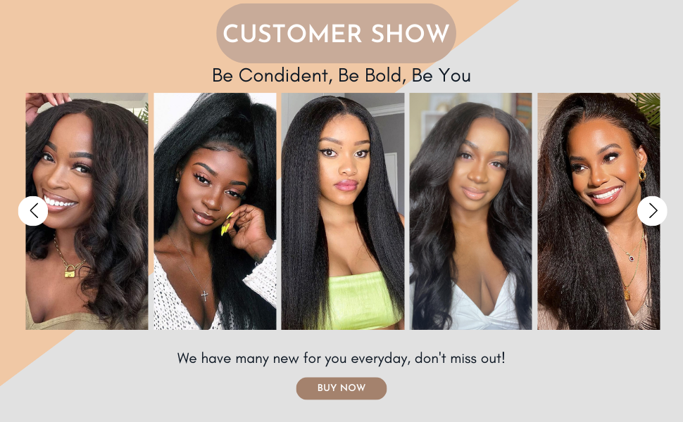 Nadula 10A V Part Kinky Straight Wig Human Hair No Leave Out 