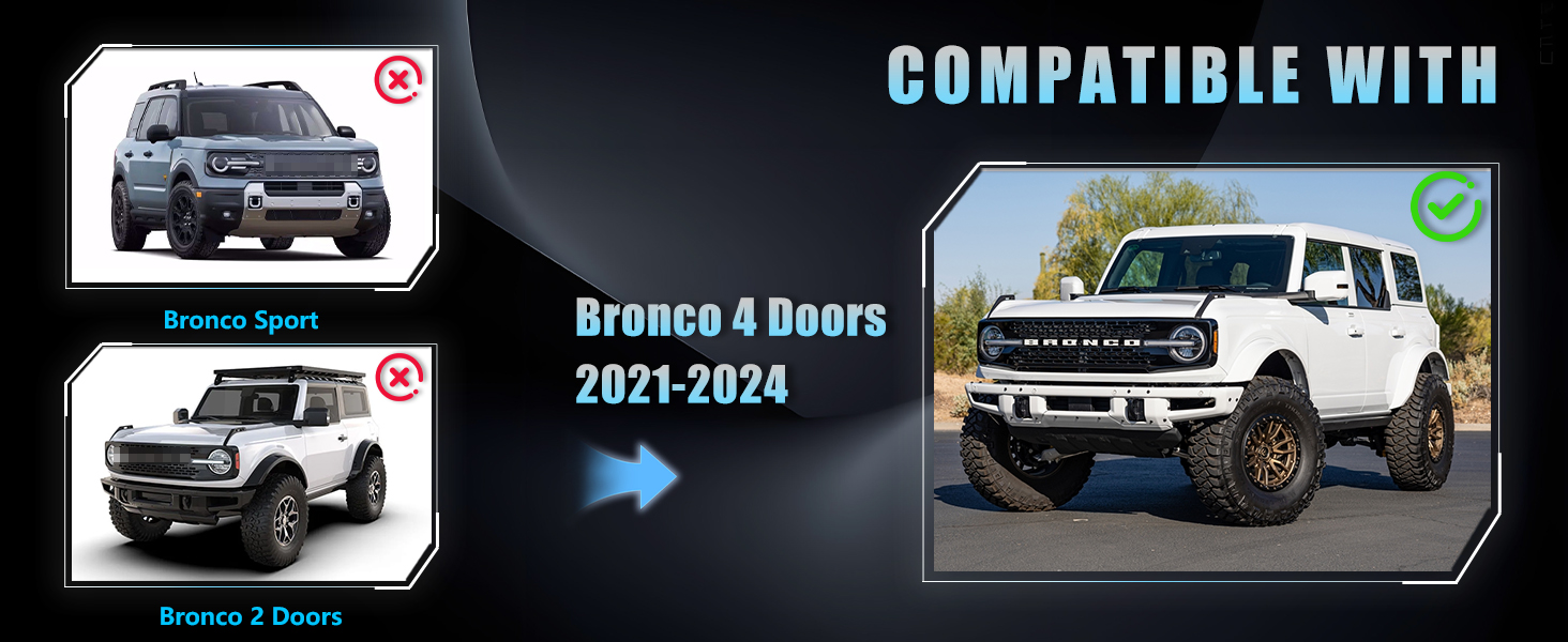 LED Rear Ceiling Lights Compatible with Ford Bronco 2021 2022 2023 2024