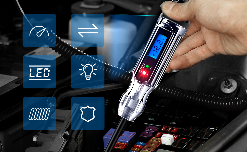 Heavy Duty 372V Backlit Digital LCD Circuit Tester