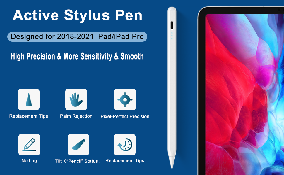 Stylus Pen for iPad (20182023) with Palm Rejection,Tilt Sensitive iPad