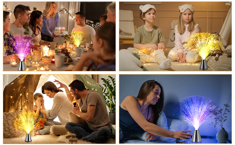 color changing led fiber optic night light lamp stand home decoration