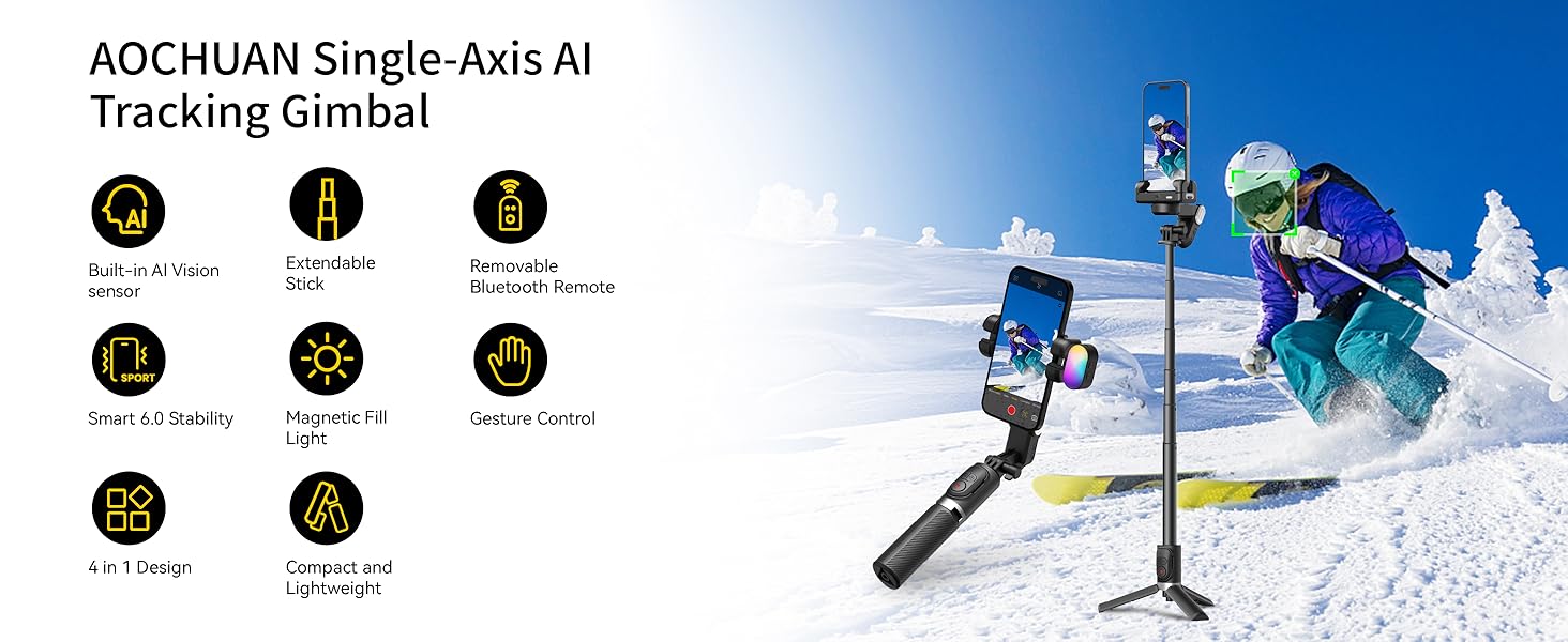 gimbal stabilizer for iphone gimbal tripod for cell phone selfie stick tripod