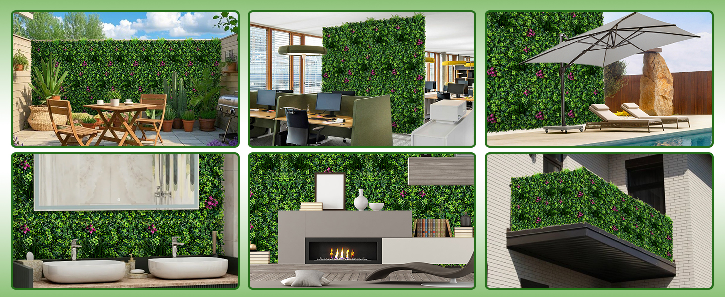 Privacy Screen fake plant artificial ferns for outdoorsArtificial Grass Wall BackdropGreenery Wall