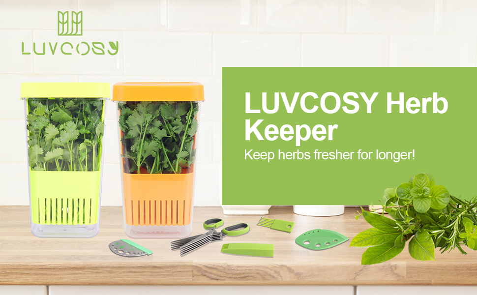 LUVCOSY Herb Keeper Set 2 Pack Herb Saver+1 Pack Herb