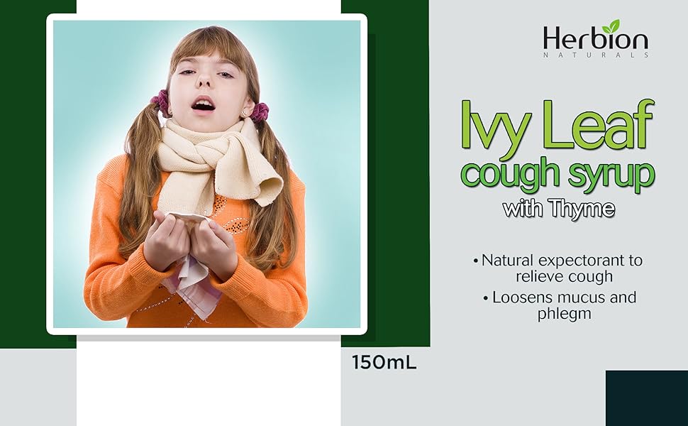 Herbion Naturals Ivy Leaf Cough Syrup with Thyme, 150mL Natural