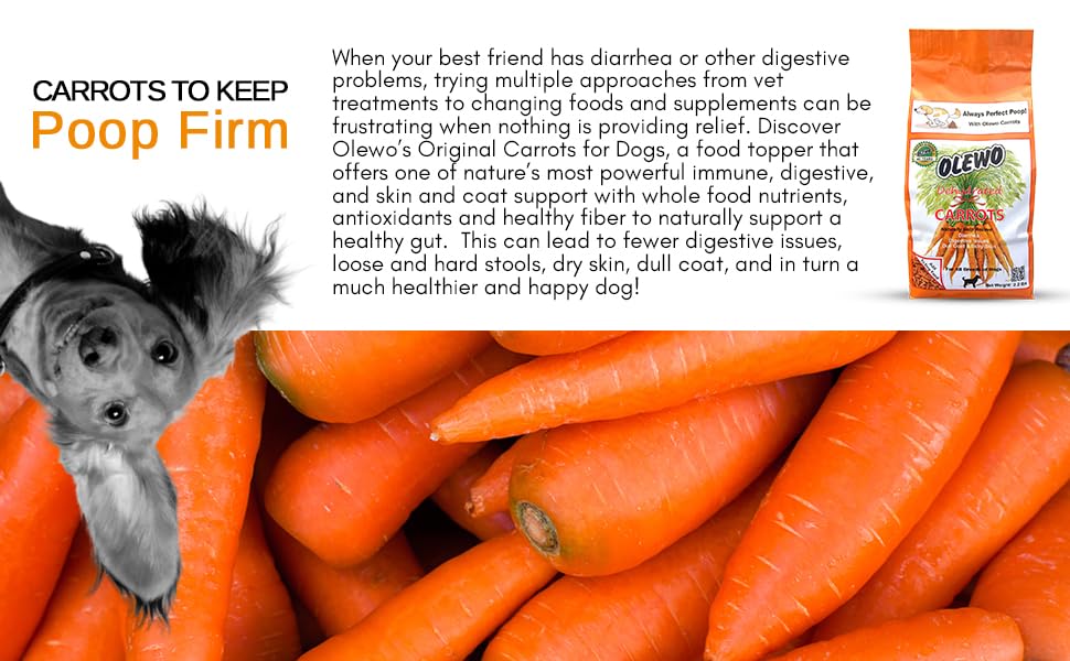Olewo Carrots for Dogs Dog Food Topper, Nutrients from