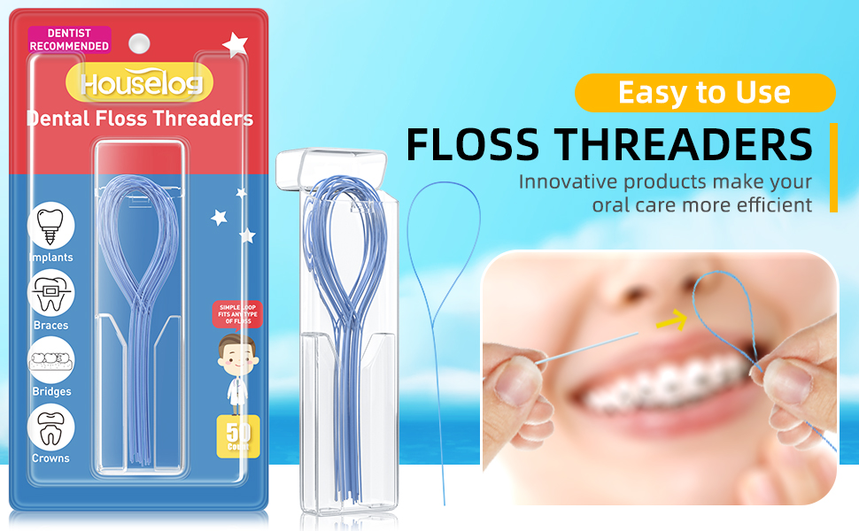 Amazon.com : Houselog Dental Floss Threader, Deep Clean Floss for ...