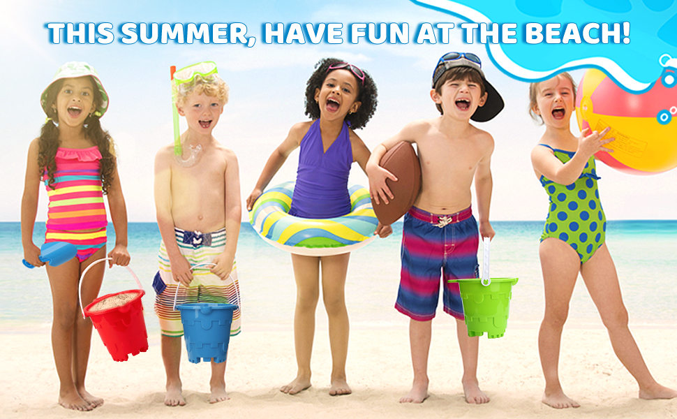 Beach Sand Castle Buckets Toy Set for Kids Adults, Castle Model Bucket