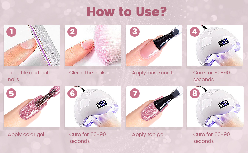 How to use pink glitter gel