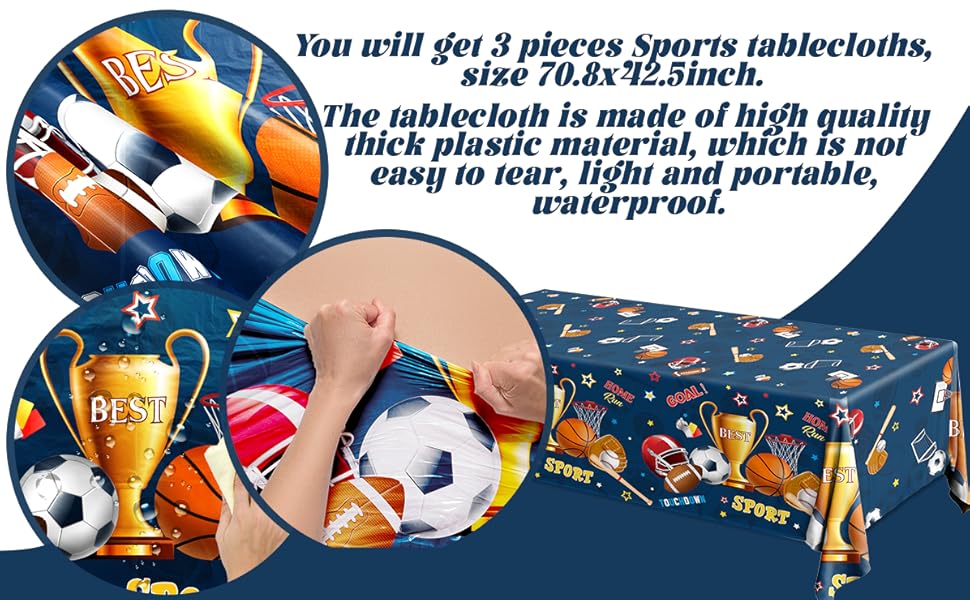 sports birthday table cover
