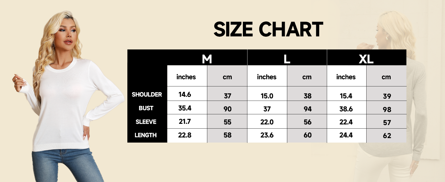 Women's Knit Sweater Long Sleeve Crewneck Soft Lightweight Basic Casual Classic Fit Knitted Pullover