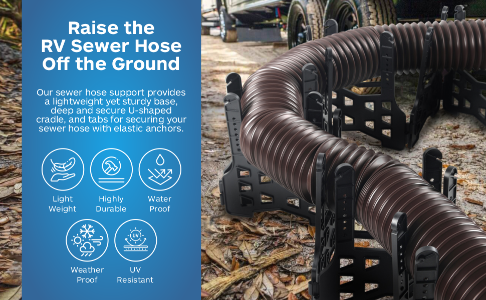 TonGass (15 Feet) RV Sewer Hose Support Foldable