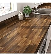 STICKEEP Butcher Block Contact Paper Peel and Stick Countertops Waterproof Wood Shiplap Peel and ...