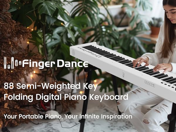 Finger Dance 88鍵ホワイトキーボード　折りたたみ式 Amazon.com: Finger Dance Folding Piano Keyboard 88 Keys