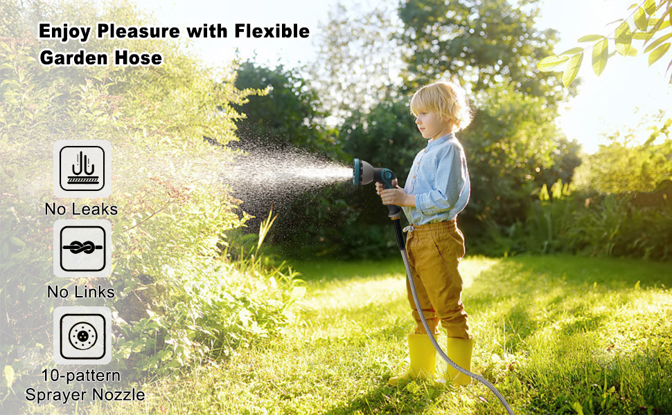 Garden Hose 100 ft Water Hose 304 Metal Stainless Steel