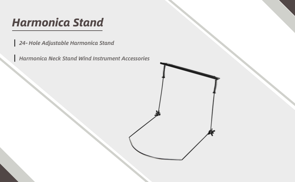 Harmonica Stand, 24‑Hole Harmonica Stand Adjustable Neck Bracket