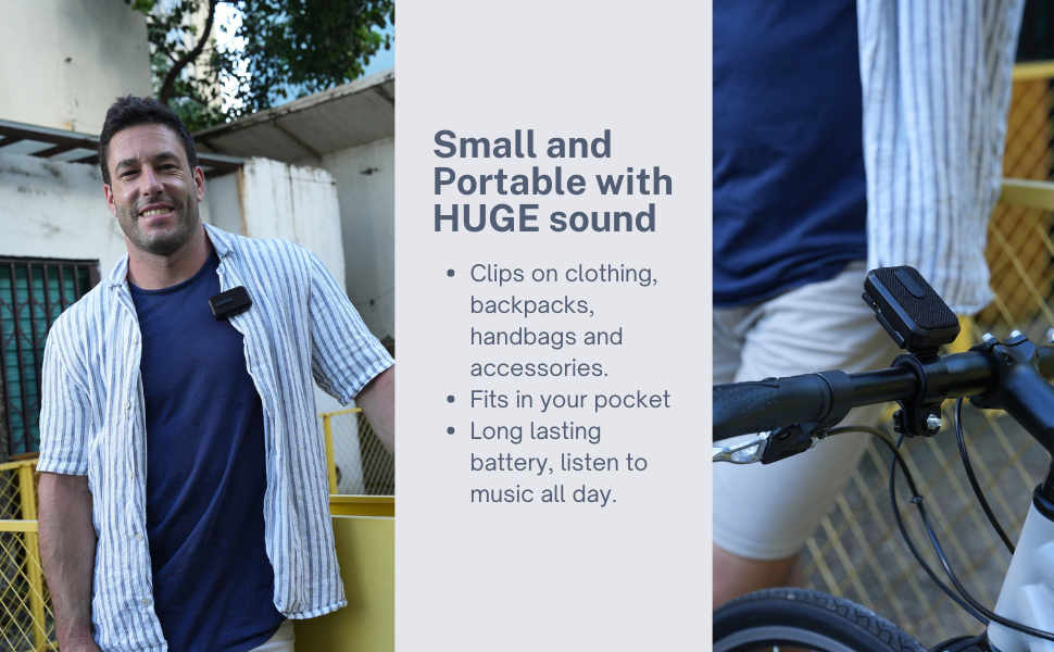 Small and light with Huge sound wearable bluetooth speaker