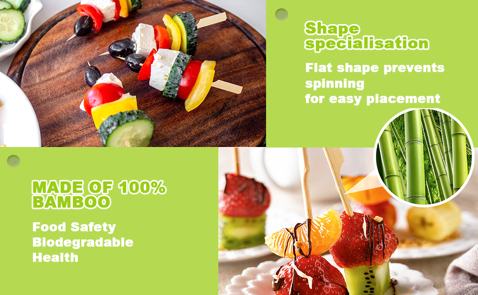 250 PCS Bamboo Skewers, 6 Inches Wooden Skewers, Skewers