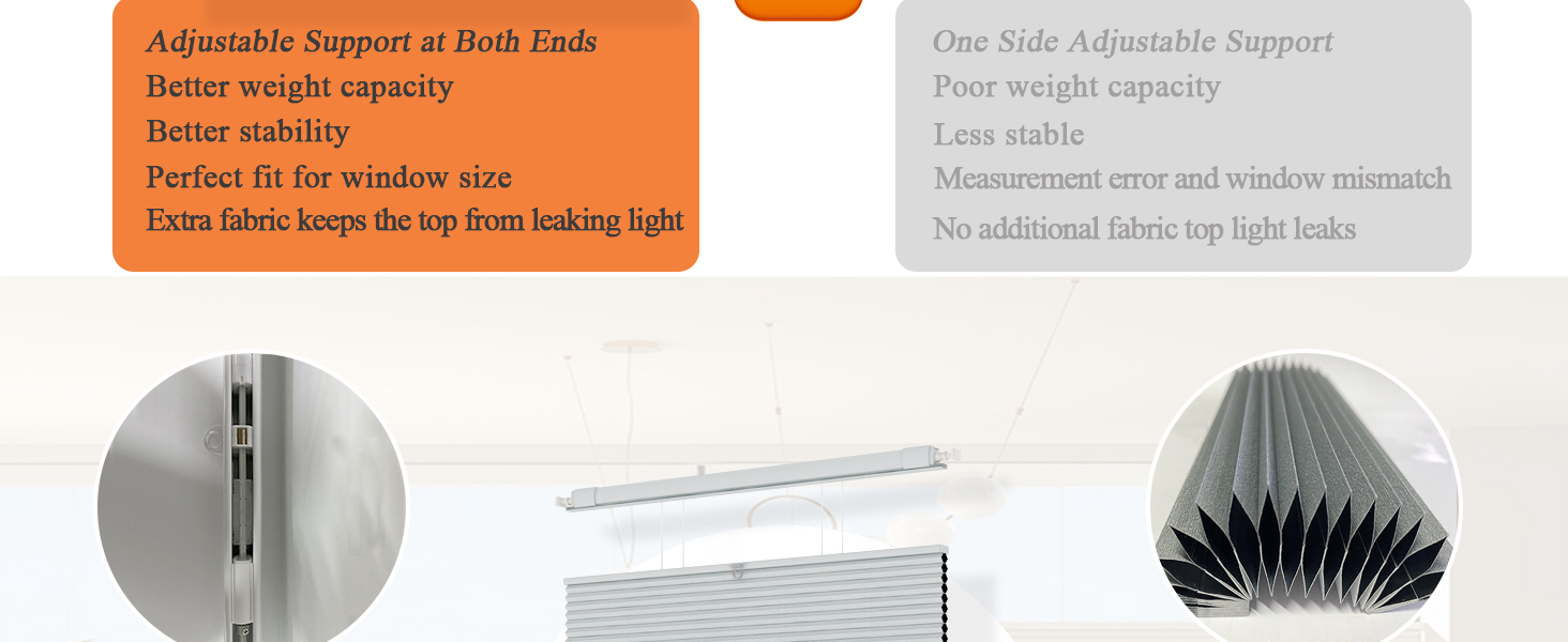 No Drill Top Down Bottom Up Cellular Shades Cordless, No