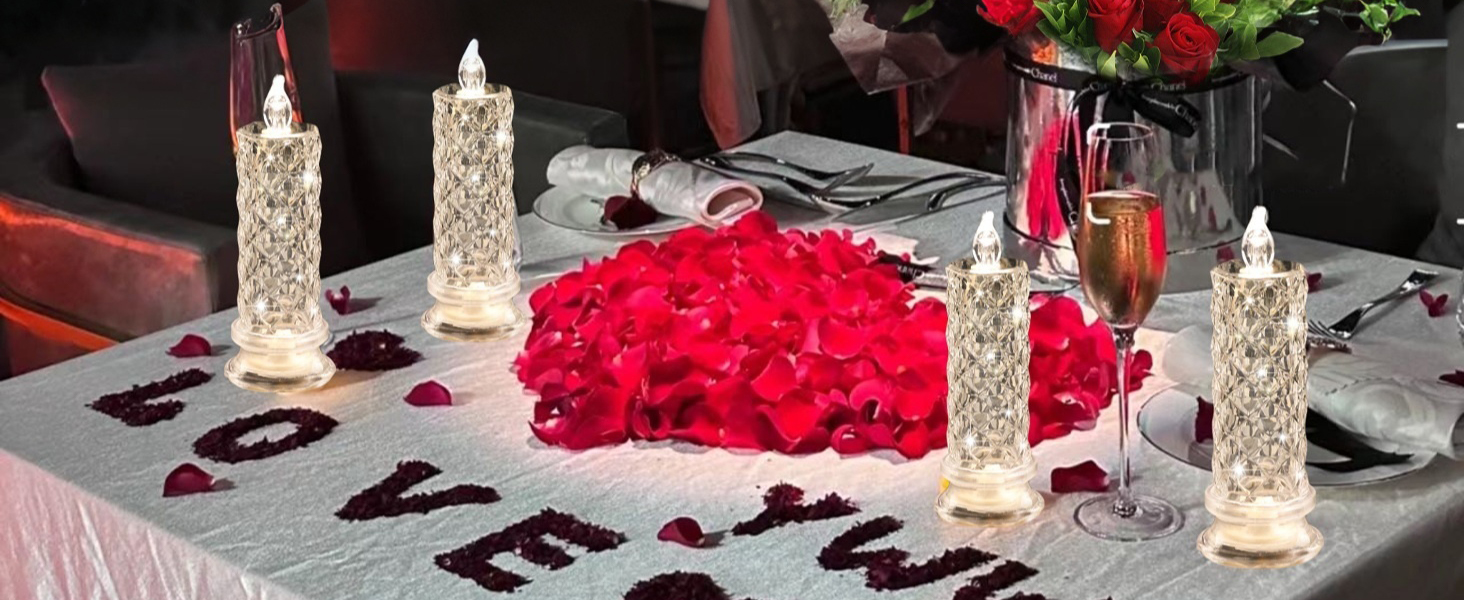 rose shadow led flameless candles